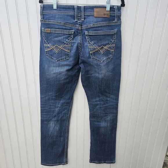 BKE Jake Straight Mens Blue Denim Jeans Size 31 X 32 - Picture 1 of 4